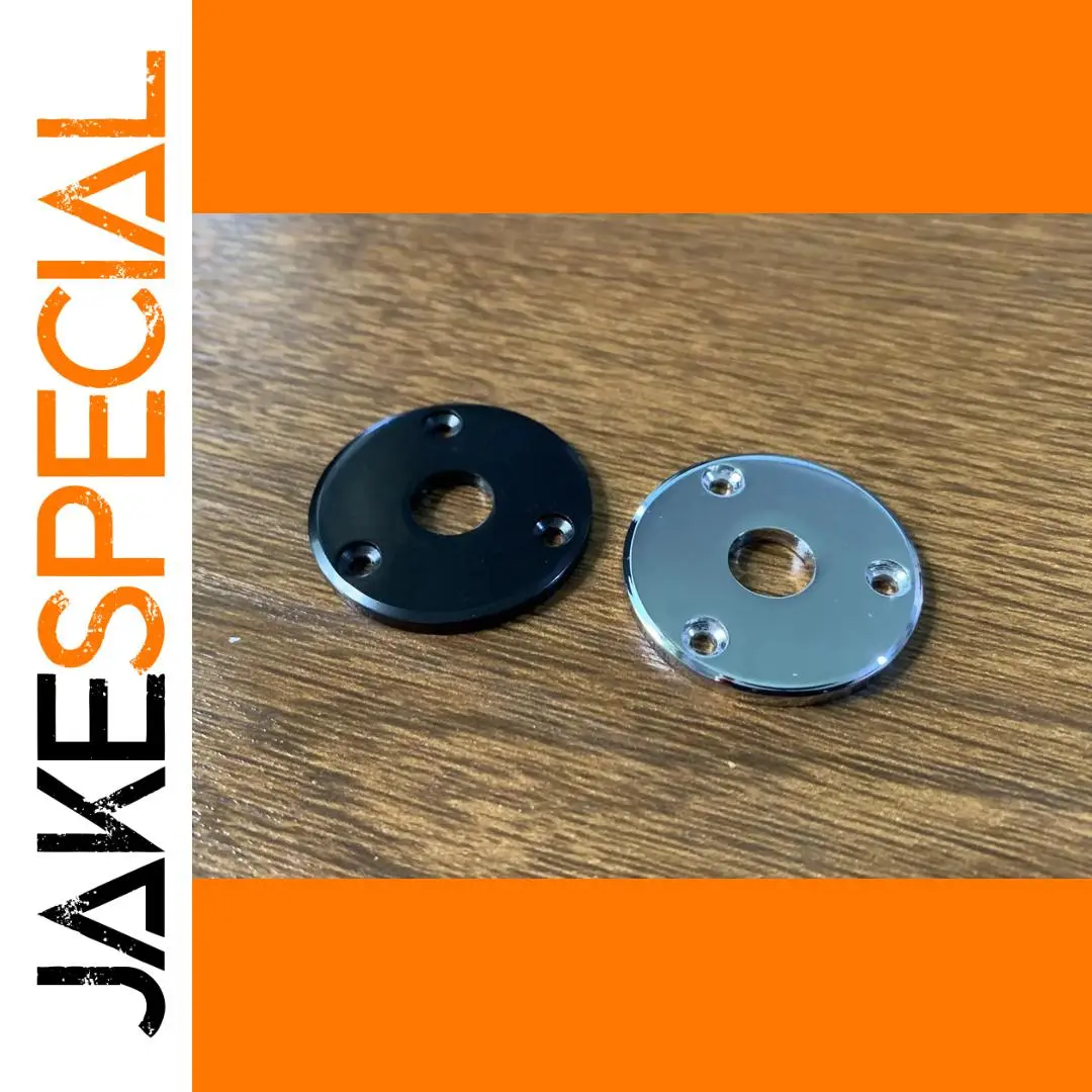 Round Metal Guitar & Bass Jack Plate in Chrome or Black 1 Round Metal Guitar & Bass Jack Plate in Chrome or Black