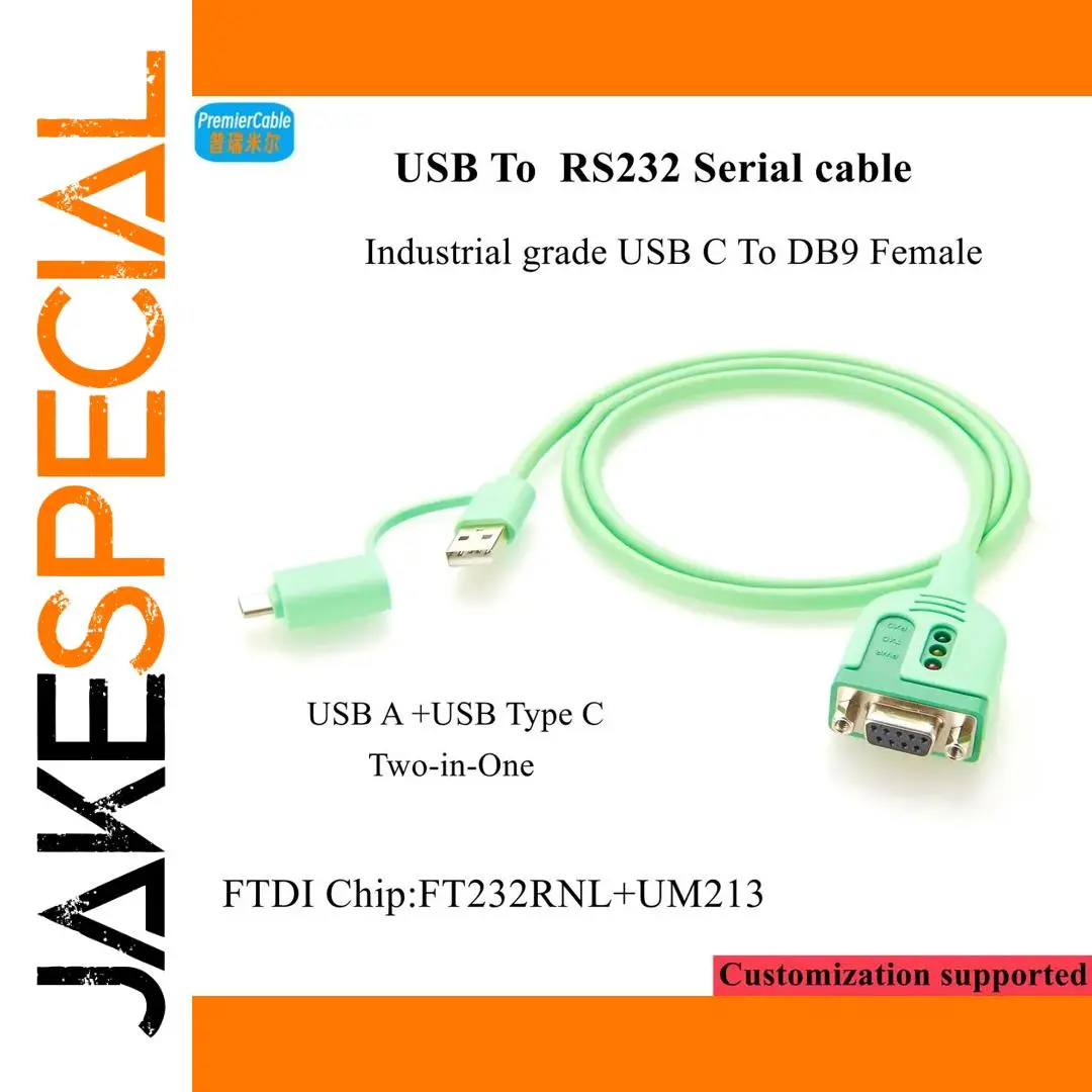 Pastel Green USB to RS232 Serial Cable 1m 1 Pastel Green USB to RS232 Serial Cable 1m