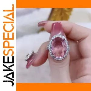 Elegant Silver Ring with Pink Gemstone