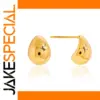 Stainless Steel Gold-Tone Water Drop Earrings