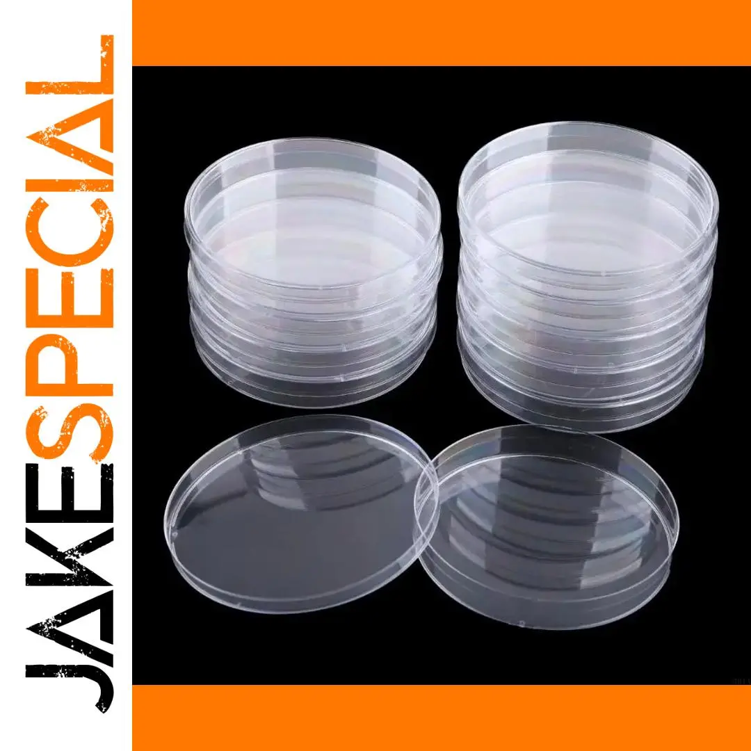 Set of 10 90mm Glass-Like Plastic Petri Dishes 1 Set of 10 90mm Glass-Like Plastic Petri Dishes