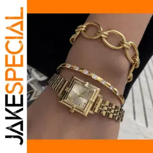 Gold-Tone Stainless Steel Square Watch JDWH0112003