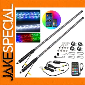 3-Foot RGB LED Off-Road Whip Lights Set
