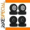 RC Off-Road Tire Set with Silver Wheels