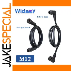 Black M12 Aviation Connector Cable, 3-8 Pins