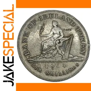 Irish 6 Shillings Antique Replica Coin