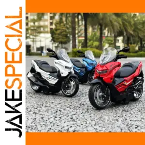 Diecast Sport Motorcycle Collectible in Blue, Red, White