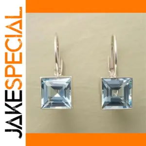 Vintage Silver Drop Earrings with Blue Gemstones