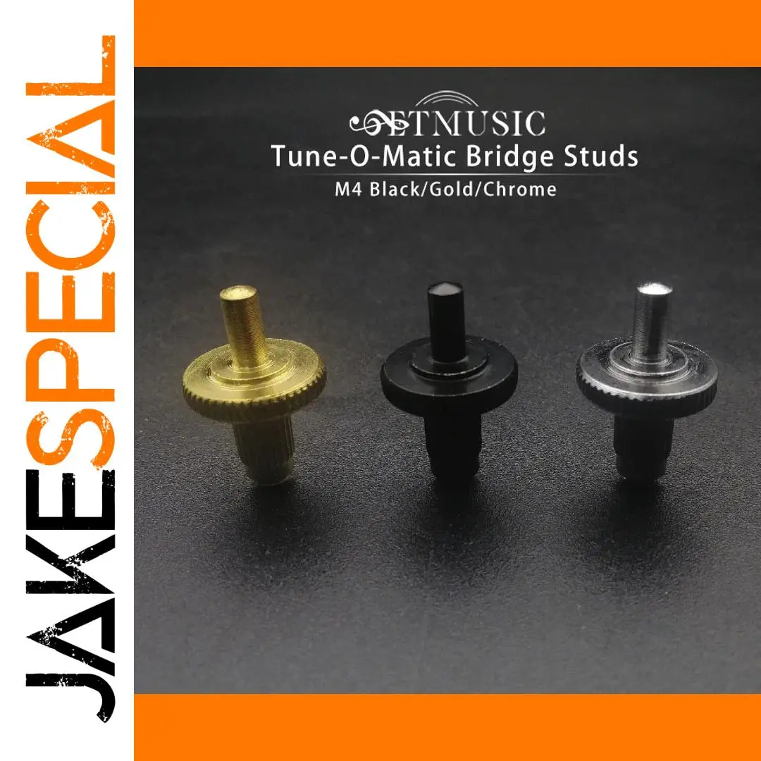 M4 Guitar Bridge Stud Set in Chrome, Black, Gold 1 M4 Guitar Bridge Stud Set in Chrome, Black, Gold