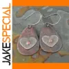 Vintage Heart Drop Earrings in Copper Tones