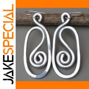 Vintage Silver Spiral Drop Earrings