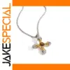 Unisex Stainless Steel Cross Necklace with Tiger’s Eye