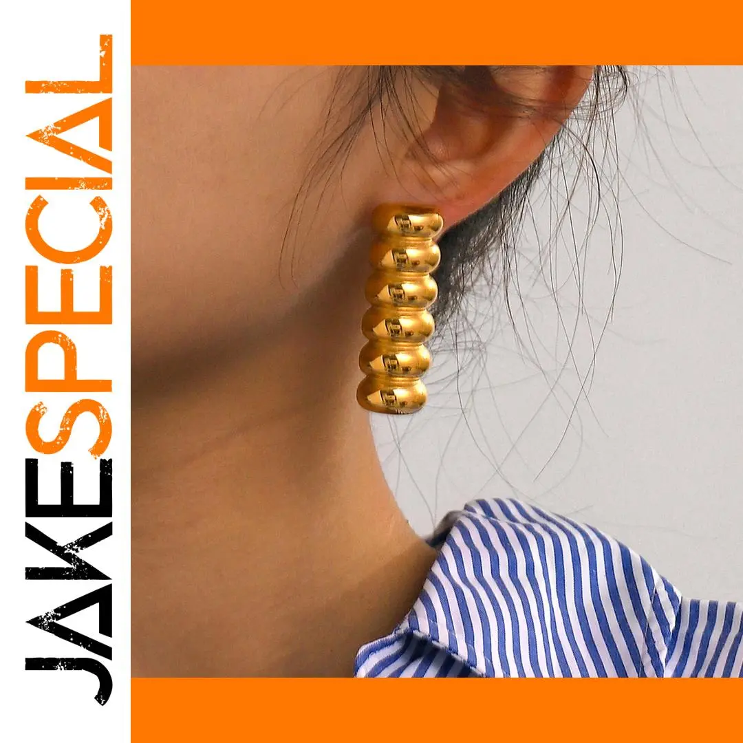 Stainless Steel Gold Drop Earrings 1 Stainless Steel Gold Drop Earrings