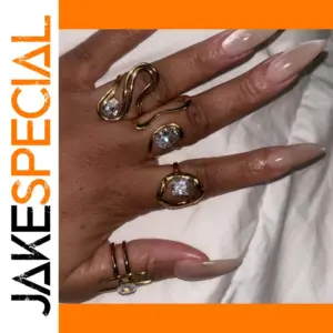 Women's Stainless Steel Zircon Ring Set