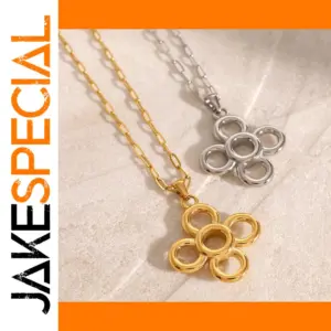 Stainless Steel Floral Pendant Necklace