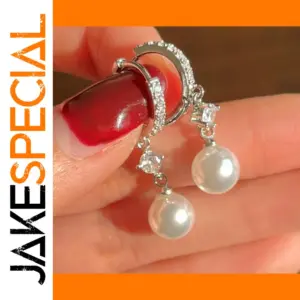 Silver Drop Earrings with Cubic Zirconia