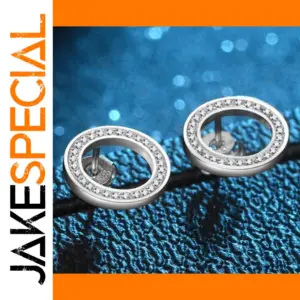 Sterling Silver Geometric Zircon Earrings Set