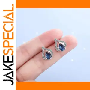 Water Drop Sapphire Sterling Silver Earrings