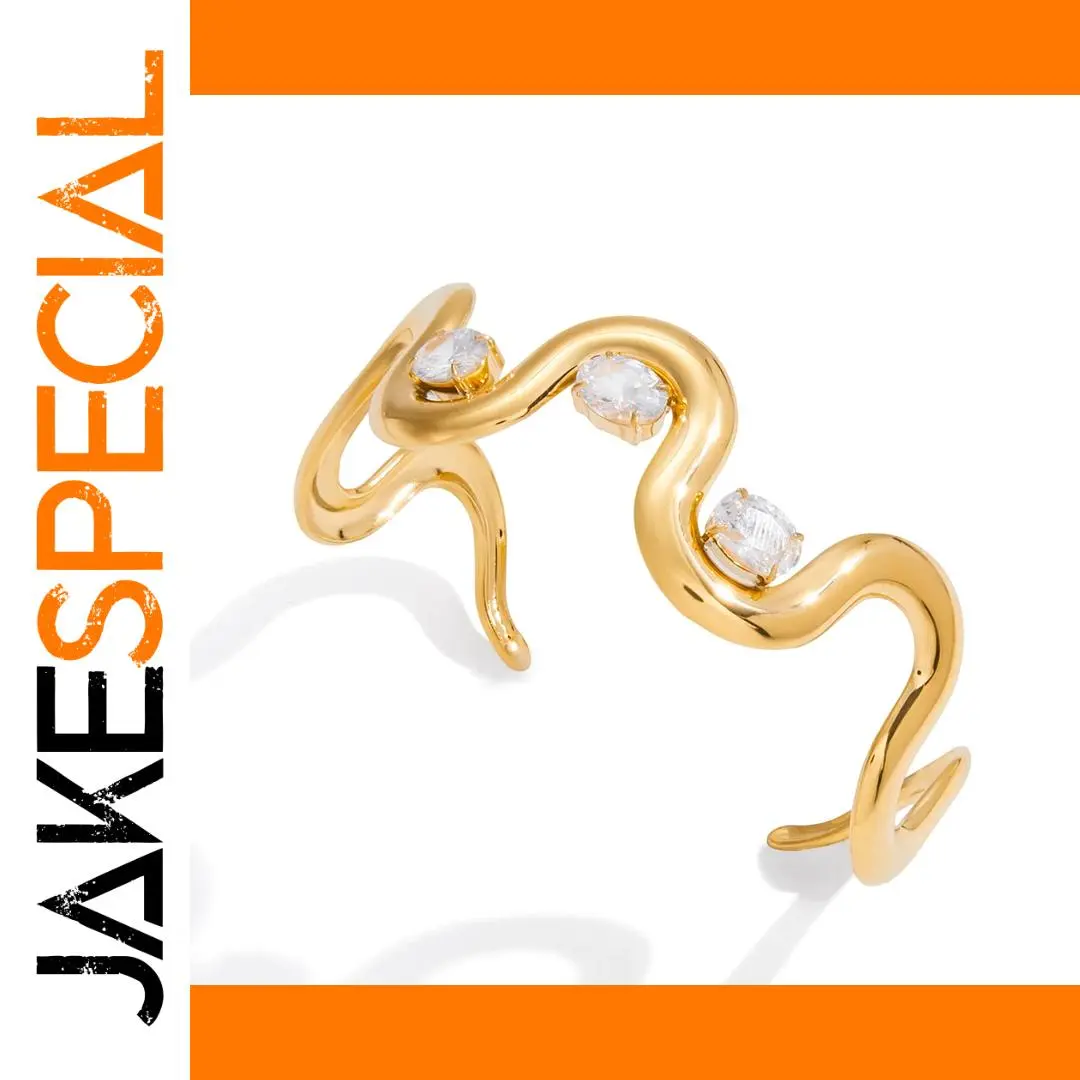 Stainless Steel Gold-Tone Oval Cuff Bracelet 1 Stainless Steel Gold-Tone Oval Cuff Bracelet