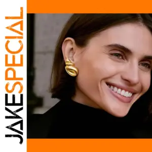 Gold Conch Shell-Shaped Stainless Steel Earrings