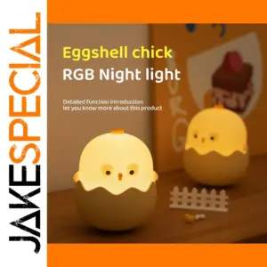 Egg-Shaped Chicken Night Light with Touch Dimming