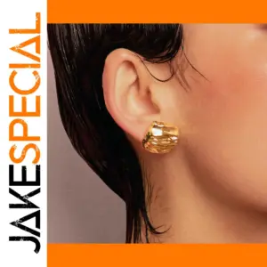 Gold-Plated Stainless Steel Square Earrings