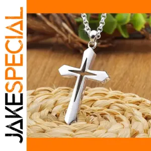 Men's Geometric Cross Pendant Necklace