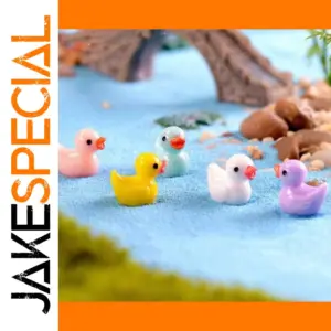 Set of 10 Colorful Resin Duck Miniatures