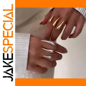 Stainless Steel Gold Double-Finger Ring Collection