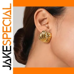 Bold Gold Stainless Steel Geometric Earrings