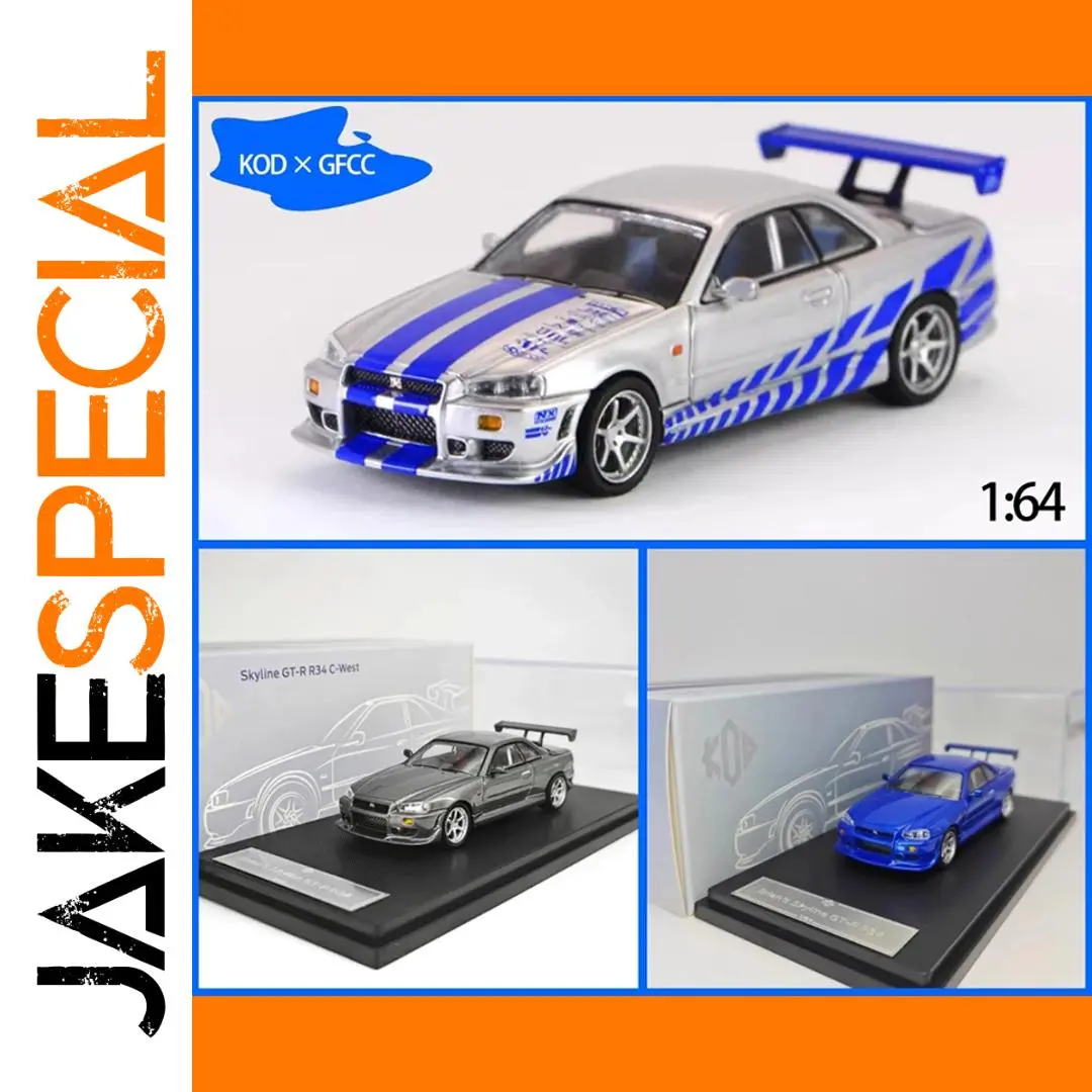 Skyline GT-R R34 C-West 1/64 Diecast Model 1 Skyline GT-R R34 C-West 1/64 Diecast Model