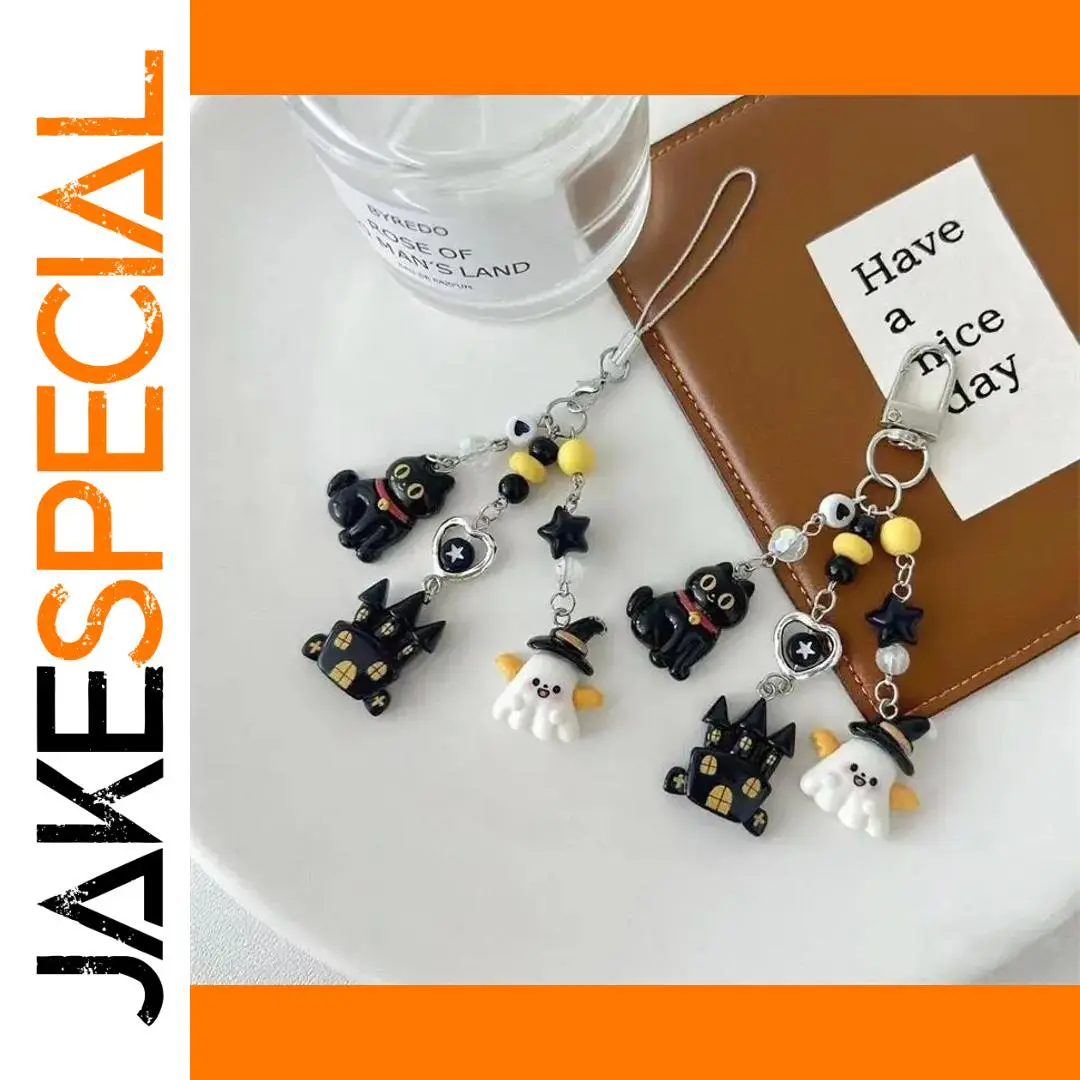 Halloween Ghost Keychain with Beads 1 Halloween Ghost Keychain with Beads