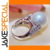 White Pearl Sterling Silver Engagement Ring