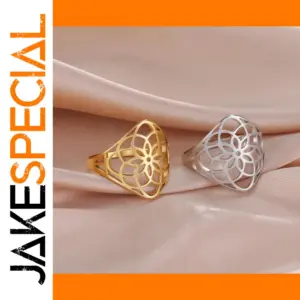 Elegant Filigree Flower Ring for Women