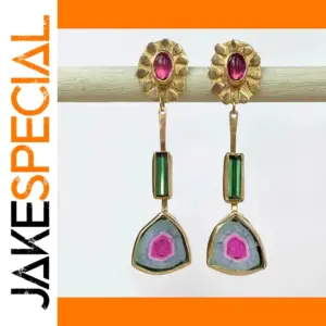 Elegant Vintage Drop Earrings with Colorful Stones