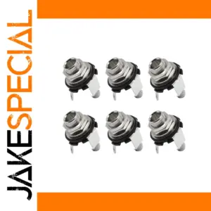 Set of Six Chrome Guitar Mono Jack Sockets