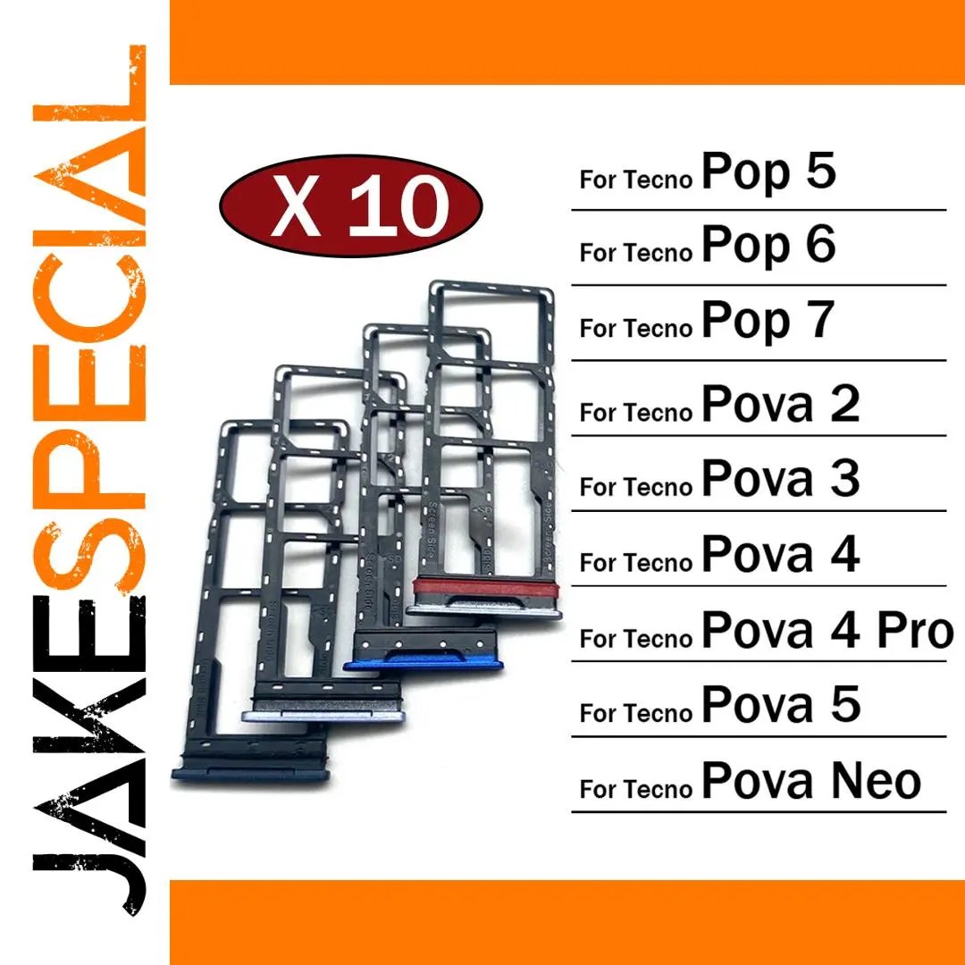 Durable Tecno SIM Card Tray Set (10 Pieces) 1 Durable Tecno SIM Card Tray Set (10 Pieces)