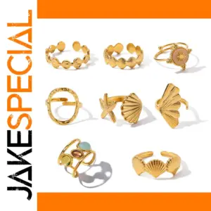 Stainless Steel Gold Women's Ring JDE2302131