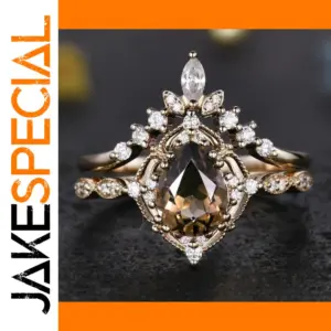 Elegant Waterdrop Zirconia Ring Set for Women