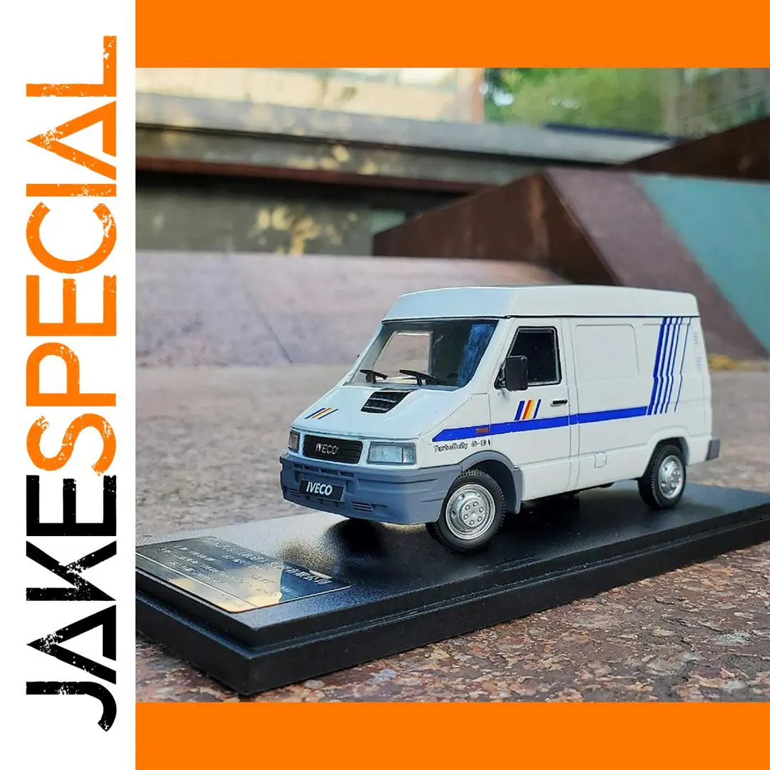 1:43 Scale White Van Model with Decals 1 1:43 Scale White Van Model with Decals