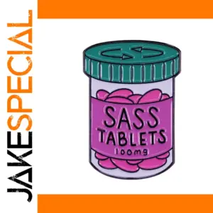 Vibrant SASS TABLETS Enamel Pin for Women