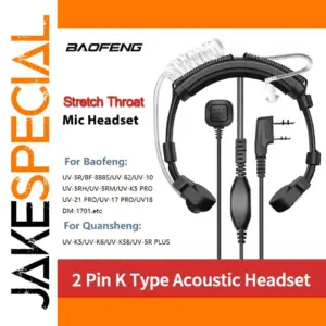 Extendable Acoustic Throat Microphone Headset
