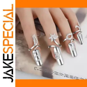 Adjustable Sterling Silver Cocktail Ring with Zircon