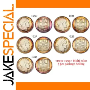 Vintage France 10 Francs Replica Coins Set