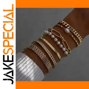 Elegant Gold Stainless Steel Pearl Bracelet