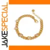 Elegant Gold-Tone Heart Zirconia Stainless Steel Bracelet