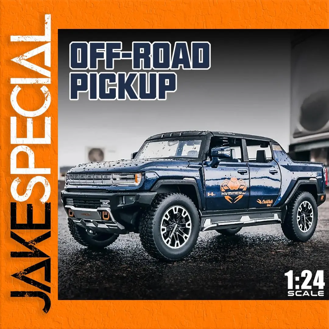 Blue Hummer EV 1:24 Diecast Model with Lights 1 Blue Hummer EV 1:24 Diecast Model with Lights