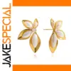 Floral Stainless Steel Earrings with Zircon