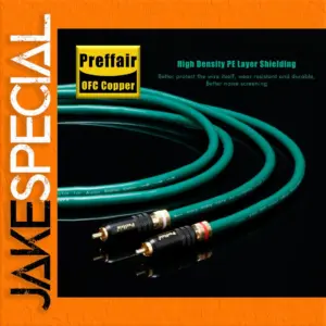 Green RCA Audio Cable 0.3-5m, Gold-Plated Connectors