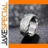 Vintage Silver Leaf-Pattern Cocktail Ring for Women